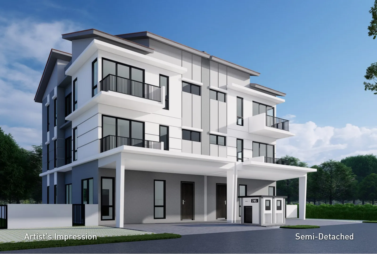Daya Residence 3-storey semi-detached house, artist's impression